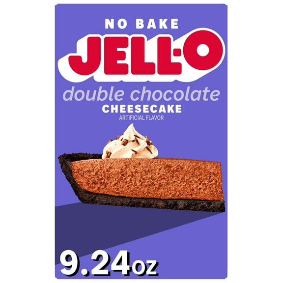 Jell-O No Bake Double Chocolate Cheesecake Dessert Kit with Filling Mix & Crust Mix, 9.24 oz Box
