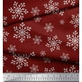thumbnail image 3 of Soimoi Red Rayon Fabric Snow Flakes Floral Print Fabric by the Yard 42 Inch Wide, 3 of 3