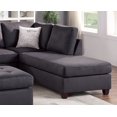 thumbnail image 7 of Contemporary Modern Living Room Reversible L/R Chaise Sofa Ottoman 3pc Sectional Lounge Pillows Ebony Microfiber, 7 of 7