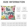 thumbnail image 5 of JEUXUS Throw Pillow Covers Positive Quotes with Colorful Flowers and Green Leaves Around,Square Decorative,Cushion Pillows Cover for Couch and Bed for Men/Women, 5 of 5