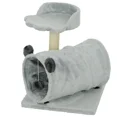 thumbnail image 1 of 18.5" Small Cat Tree, Compact Cat Tower with Tunnel, Scratching Post, Plush Bed, Dangling Ball, for Indoor Use, Grey, 1 of 5