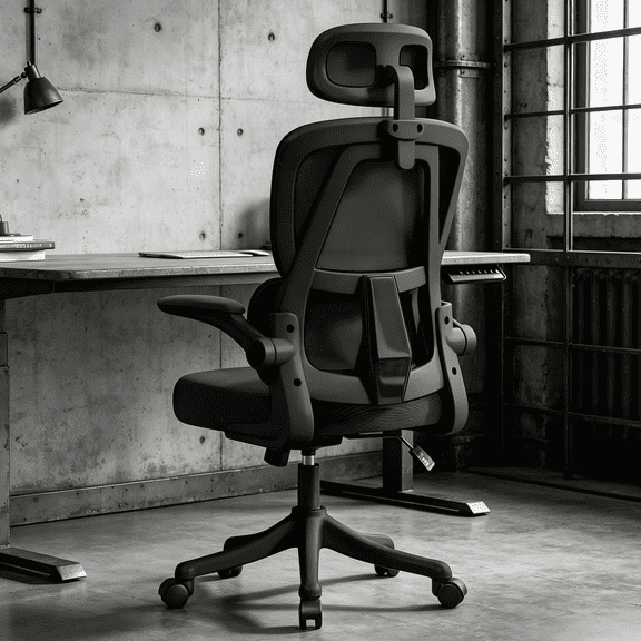 SJZNOI Adjustable High Back Mesh Gaming Chair, Ergonomic Swivel Rolling Office Chair, Flipable Armrests, Custom Headrest & Lumbar Support Comfort Desk Chair(Black)