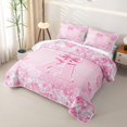 thumbnail image 3 of Erosebridal Cute Coquette Bow Quilt Full For Kids,Pink Diamond Letter A Monogram Full Bedspread Sets,3pcs, 3 of 7