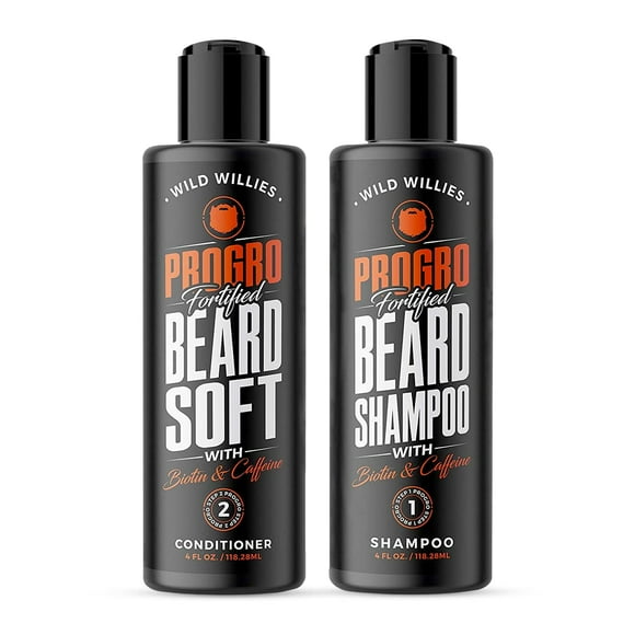 Kit de champú y acondicionador para barba Wild Willies PROGRO 120 ml