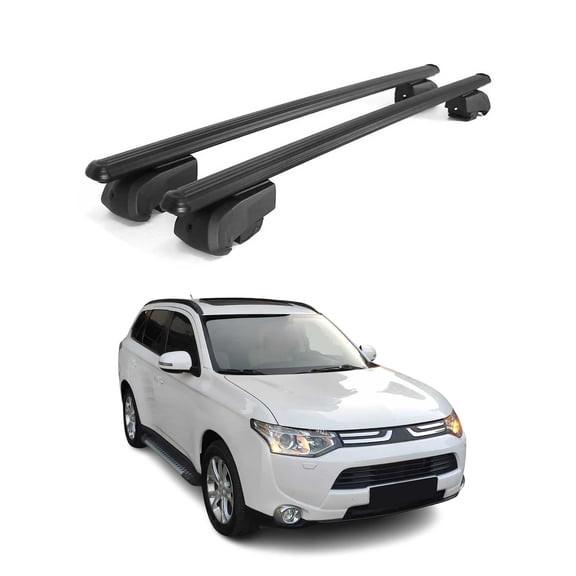 Lockable Roof Rack Cross Bars Carrier for Mitsubishi Outlander 2016-2020 Black