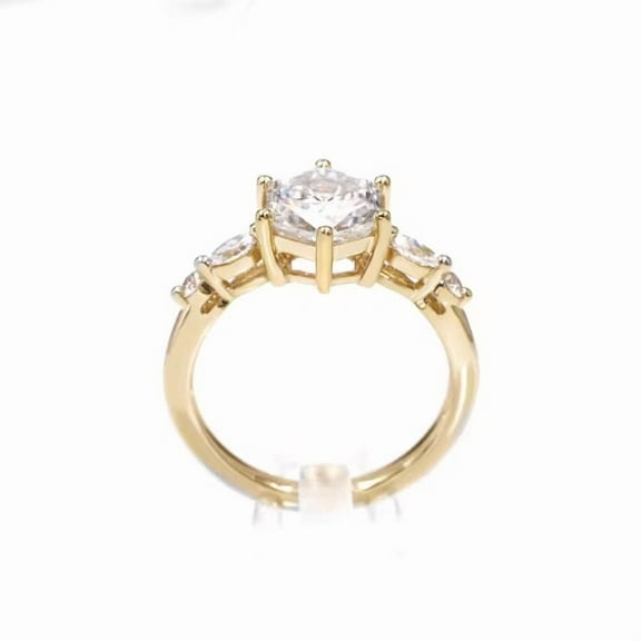 Hexagon Shape Lab-Created Moissanite & Diamond Engagement Ring in 925 Sterling Silver – Elegant and Modern Jewelry for Women