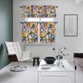 thumbnail image 5 of Country Kitchen Curtains Valances and Tiers Set of 3 Watercolor Pastoral Wild Flowers Tier Curtains and Valance with Rod Pocket for Small Windows, 27.5"x24", 5 of 9