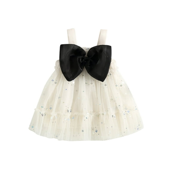Bagilaanoe Toddler Baby Girl Summer Dress Flower Sequined Sleeveless A-line Princess Dresses 9M 12M 18M 24M 3T Kid Tulle Skirt