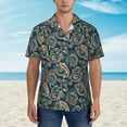 thumbnail image 2 of Fuzoiu Indian Paisley 2 Print Hawaiian Shirt for Men, Summer Beach Casual Short Sleeve Button Down Shirts, Men’s Beach Summer Shirts with Pocket,Small, 2 of 7