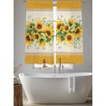 thumbnail image 5 of Sunflower Yellow Semi Sheer Curtains 72 Inch Length 2 Panels Set, Retro Southwest Country Plant Leaf Floral Sheer Kitchen Curtain Privacy Voile Window Curtain for Living Room Bedroom Drapes, 5 of 7
