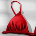 thumbnail image 4 of Bikini Sets for Women 3-Piece Triangle Swimsuit with 2 Tie Side Bottoms, Solid Color Red M, 4 of 7