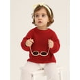 thumbnail image 3 of GYRATEDREAM Toddler Baby Girl Knit Sweater Warm Sweatshirt Long Sleeve Pullover Shirt Tops Cute Fall Winter Clothes, 3 of 9