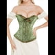 thumbnail image 4 of Corsé Moldeador con Cordones y Estampado Floral Renacentista para Mujer, Sin Mangas, con Cuello en V. Verde 4XL, 4 of 9