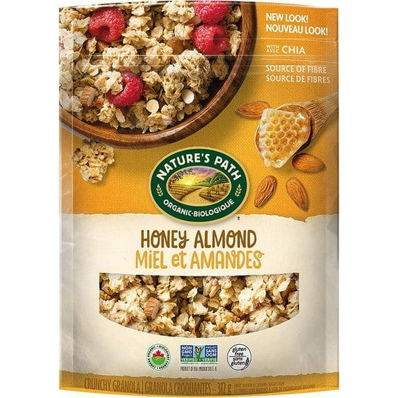 Nature's Path Organic Honey Almond with Chia Seeds Granola, 312g/10.9 oz. Bag {Imported from Canada}