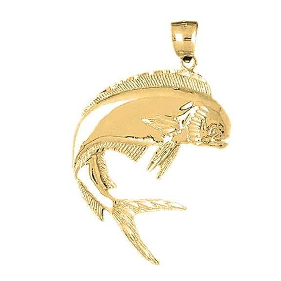 10K Yellow Gold Mahi Mahi Pendant - 57 mm