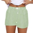 thumbnail image 4 of Womens Boxer Shorts Casual Summer Pajama Lounge Sleep Pj Gingham Plaid Shorts Y2K Beach Bottoms Light Green XL, 4 of 5