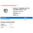 thumbnail image 2 of Alternator - Compatible with 1994 - 1995 Buick Skylark 3.1L V6, 2 of 2