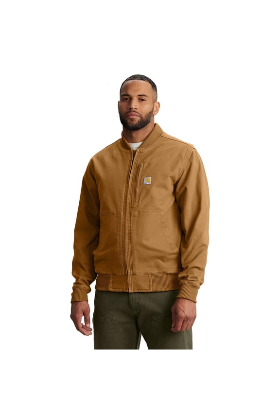 Rugged Flex Duck Relaxed-Fit Bomber Jacket for Men - Carhartt Brown - M