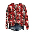 thumbnail image 5 of zaveiop Womens Halloween Sweatshirt Cute Graphic Crewneck Pullover Ghost Printed Long Sleeve Fall Outfits Sweatshirts (Z1-Red, L), 5 of 6