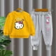thumbnail image 5 of Nuevo producto de Hello Kitty para niños, traje de manga larga + pantalón, Top informal de dibujos animados para niñas + Pantalones deportivos, ropa de dos piezas para niños, 5 of 5