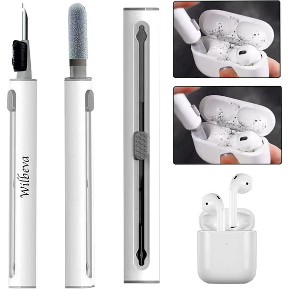 SURJDE 2023 Cleaner Kit for Airpods, Bluetooth Earbuds Cleaning Pen for Airpods Pro 1 2 3 Samsung MI Android Earbuds, 3 in 1 Compact Multifunctional Headphones Case Cleaning Tools