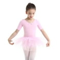 thumbnail image 2 of DPOIS Kids Girls Short Sleeve Ballerina Ballet Dance Leotard Dress Pink 3-4, 2 of 7