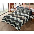 thumbnail image 4 of Ambesonne Grunge Fitted & Top Sheet Set with Shams, Retro Art Black Chevron, Multicolor, 4 of 5
