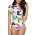 thumbnail image 1 of Balery Funny Chicken Body de cuello redondo de manga corta para mujer Tops de manga corta Tops básicos-Large, 1 of 7
