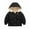Black, variant on Augper Toddler Baby's Day Boys Girls Winter Fleece Padded Jacket Hooded Zip Jacket Coat