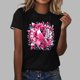thumbnail image 3 of Mujeres Pantalones Cortos de Verano Flor Impresión Cuello Redondo Manga Corta Superior, Casual, 3 of 4