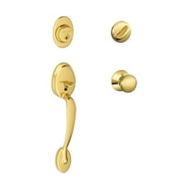 Schlage Plymouth Bright Brass Handleset Right or Left Handed