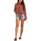 thumbnail image 2 of Suéter de punto de manga larga casual Seta T para mujer con abertura trasera y rayas rojo M, 2 of 6