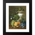 thumbnail image 2 of Maria Margrita van Os 19x24 Black Modern Framed Museum Art Print Titled - A Still Life with Violets, Grapes and Oranges on a Ledge, 2 of 5
