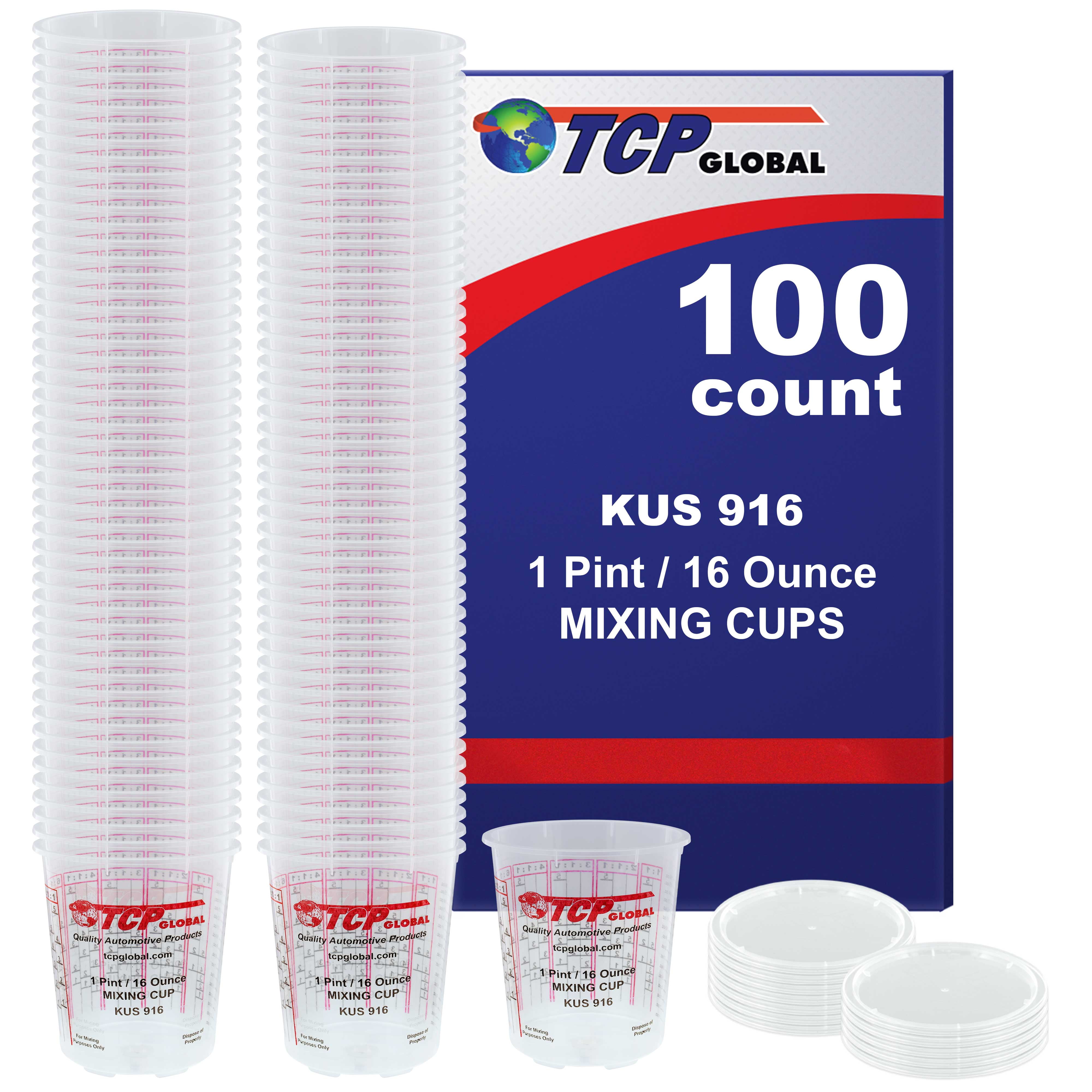 Custom Shop/TCP Global Box of 100 Mix Cups Pint size 16 ounce