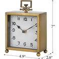 thumbnail image 4 of Gold Table Clock, Silent Non-Ticking Classic Battery Operated Decorative Mantel Desk Shelf Clock for Living Room Decor, 4 of 4