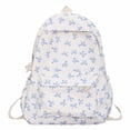 thumbnail image 3 of Adjustable Strap Travel Bag Nylon Student Backpack Bow Printed for Girls Women Schoolbag Knapsack Rucksack Black, 3 of 6
