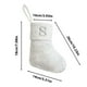 thumbnail image 3 of Calcetines navideños de seda blanca brillante, calcetines con letras de 23 cm, calcetines decorativos para chimenea, colgantes, 3 of 6