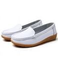 thumbnail image 3 of Women's Casual Loafers Slip On Leather Shoes Lightweight Casual Walking Shoes Female Moccasins Classic Penny Loafer Flats Boat Shoes, 3 of 10