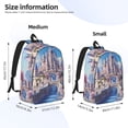 thumbnail image 3 of Honeii Majestic Fantasy Castle Print Canvas College Laptop Backpack, Durable Rucksack Travel Notebook Bag School Backpack Book Bag for Men Women-Medium, 3 of 7