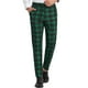 thumbnail image 1 of Pantalones de vestir a cuadros para hombre Pantalones de negocios con frente plano Pantalones de traje a cuadros Verde S, 1 of 6