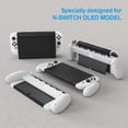 thumbnail image 2 of Mango del controlador Soporte de agarre manual Estuche de plástico Cubierta ergonómica con 6 ranuras para tarjetas de juego Reemplazo de carcasa para Nintendo Switch OLED Blanco Inevent EL005104-01B, 2 of 5