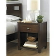 thumbnail image 3 of Benzara Wooden Nightstand with One Drawer and One Shelf, Brown, 3 of 3