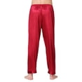 thumbnail image 4 of Deago Men's Satin Silky Pajama Pant Long Pj Bottoms Soft Lounge Sleep Pants with Drawstring (Red, 2XL), 4 of 8