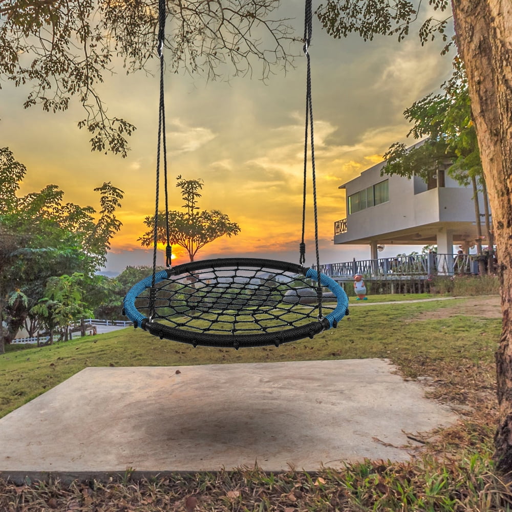 CIPACHO Kids Round Web Swing, Outdoor Tree Swing for Children with Adjustable Ropes, Yard Swing for Backyard CIPACHO Kids Round Web Swing, Outdoor Tree Swing for Children with Adjustable Ropes, Yard Swing for Backyard