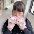 thumbnail image 3 of Sanrio-guantes de punto de felpa de Hello Kitty para niños, manoplas de Anime Kuromi Melody Cinnamoroll, relleno suave, envoltura cálida para niñas y niños, 3 of 4