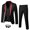 Red-Black, variant on ETHAN 3 Piece Suit for Men Slim Fit Double Breasted One Button Formal Wedding Prom Tuxedo Suits for Men Black XXS