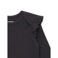 thumbnail image 2 of Garanimals Baby Girl Ruffle Shoulder Ribbed Bodysuit with Long Sleeves, Sizes 0-24 Months, 2 of 3