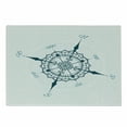 thumbnail image 1 of Compass Cutting Board, Hand Drawn Windrose Floral Arrangement Design Compass Boating Theme Print, Decorative Tempered Glass Cutting and Serving Board, Small Size, Cream Dark Green, by Ambesonne, 1 of 1