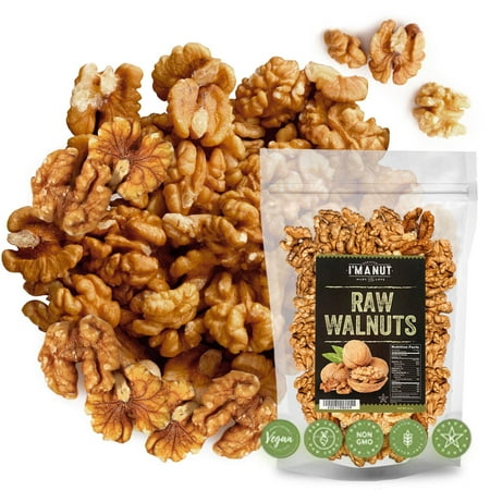 California Raw Shelled Walnuts-16 oz-Halves and Pieces-No PPO Non GMO Batch Tested Peanut and Gluten Free Kosher Vegan I'M A NUT
