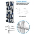 thumbnail image 3 of Abstract Geomrtry, Blackout Curtains, French Door Curtains for Door Window, Modern Navy Blue Middle Century Privacy Drapery for Patio/Sidelight Doors, 1 Panel with Tieback, 54 x 72 Inches, 3 of 6